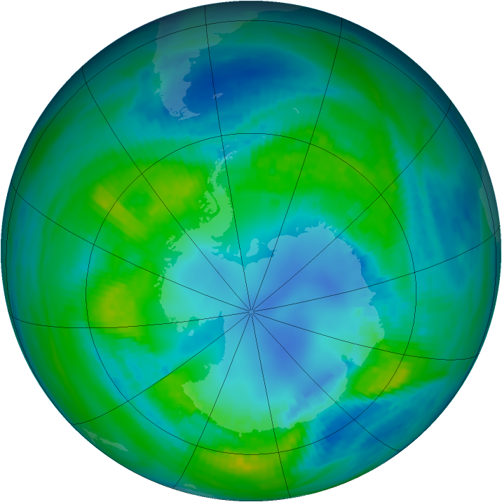Antarctic ozone map for 23 April 1982